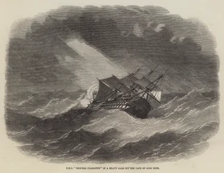 HMS Princess Charlotte in a Heavy Gale off the Cape of Good Hope