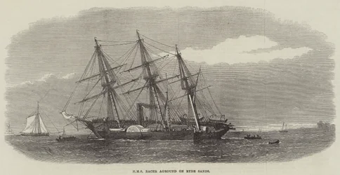 HMS Racer aground on Ryde Sands