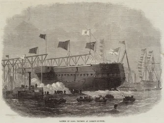 Launch of HMS Triumph at Jarrow-on-Tyne