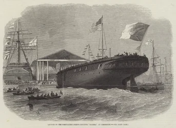 Launch of the Portuguese Screw-Corvette Sagres, at Limehouse