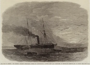 The War in America, the Federal Steamer Chesapeake, seized by Confederates, landing Crew and Passengers off Musquash Harbour, Bay of Fundy