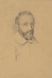 Portrait of an Unidentified Man, sketch for Signing of the Compact in the Cabin of the Mayflower