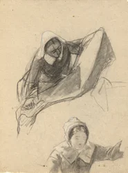 Woman, Sketch for Signing of the Compact in the Cabin of the Mayflower