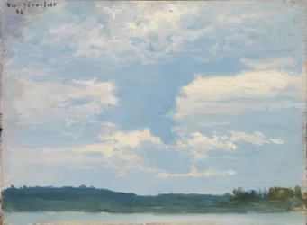 Lake Landscape, Cloudy Sky