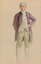 Man in Rococo Attire (F. E. Sillanpää), Study for the Mural Meeting of the Aurora Society