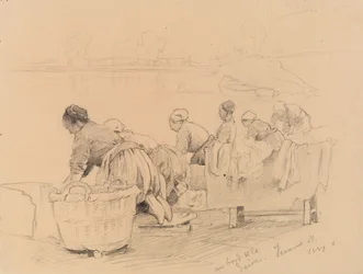 Washerwomen by the River Seine