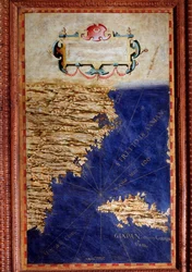 Map of China and Japan made by Egnazio Danti (1536-1586), an Italian mathematician, cosmographer and architect. Around 1567. Florence, Palazzo Vecchio, Sala del Mappamondo.