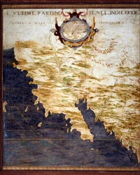 Frontier of the West Indies and Unknown Lands. Map made by Egnazio Danti (1536-1586), Italian mathematician, cosmographer and architect. Around 1567. Florence, Palazzo Vecchio, Sala del Mappamondo