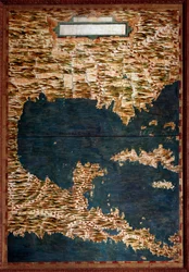 Mexico, Cuba, Florida and Jamaica Map made by Egnazio Danti (1536-1586) mathematician, cosmographer and Italian architect. Around 1567. Florence, Palazzo Vecchio, Sala del Mappamondo
