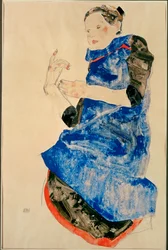 Girl in Blue Apron