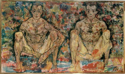 Crouching Pair of Men