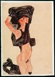 Kneeling Girl, Disrobing