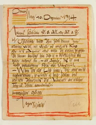 Artistically Designed Letter from Egon Schiele to the Sisters Edith and Adele Harms