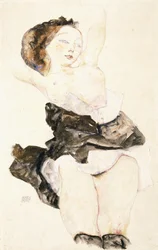 Lying Young Girl, Half Nude