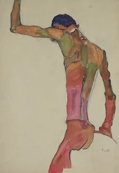 Male Nude with Arm Raised