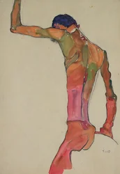 Male Nude with Arm Raised