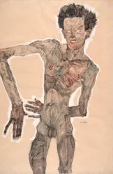 Nude Self-Portrait, Grimacing