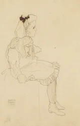 Seated Girl with a Bow in Her Hair