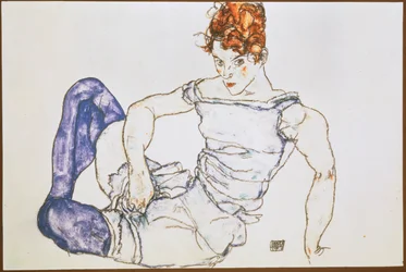 Seated Woman in Purple Stockings