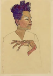 Self-Portrait with Hands on Chest, 1910