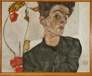 Self-Portrait with Chinese Lantern and Fruit