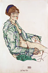Sitting Semi-Nude with Blue Hairband