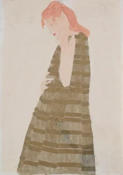 Standing Woman in a Golden Dress