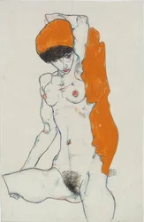 Standing Nude with Orange Cloth. 1914