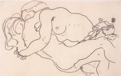 Two Embracing Female Nudes, 1918
