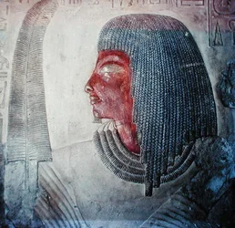 Head of a Man with a Feather, from an Egyptian Tomb