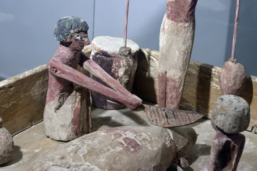 Detail from model of a butcher
