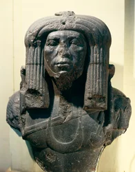 Bust of Amenemhat III representing as priest, from Fayum, Middle Kingdom, Dynasty XII