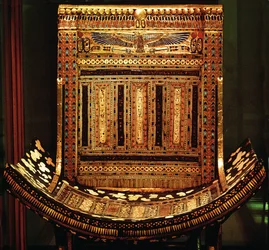 Ceremonial Chair of Tutankhamun, detail of the curved seat and back, New Kingdom, c. 1325 BC (detail of 59232)