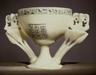 Drinking cup in the form of a half-opened lotus flower, found at the entrance to the tomb of Tutankhamun