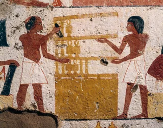 Tomb of Nenamon and Ipuki. Fresco depicting carpenters at work. (New Kingdom, Dynasty XVIII)