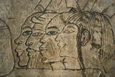 Egypt, West Thebes, Sheikh Adn el-Qurna. Tomb of Ramos. Wall drawings