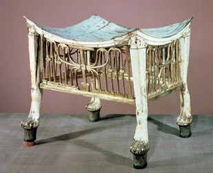 Footstool used by the child-king at the beginning of his reign, from the tomb of Tutankhamun