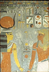 Horemheb and Hathor, from the Tomb of Horemheb (c.1323-1295 BC) New Kingdom