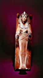 Image of the king on his funerary bed, from the tomb of Tutankhamun, New Kingdom