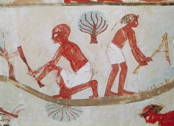 Labourer and Lumberjack at Work, from the Tomb of Nakht, New Kingdom