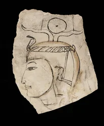 Ostracon with portrait of Pharaoh Amenhotep I