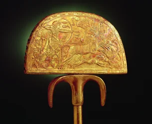 Ostrich-feather fan, from the Tomb of Tutankhamun