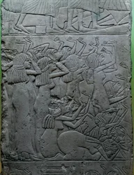 Limestone Relief Depicting Funerary Lamentation Over Pharaoh, Tomb of King Horemheb