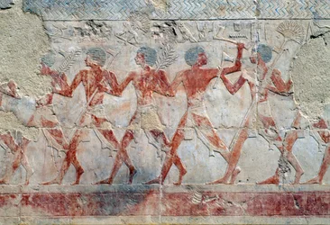 Procession Scene, East Wall, Upper Court, Mortuary Temple of Hatshepsut, Deir el-Bahari, Theban Necropolis