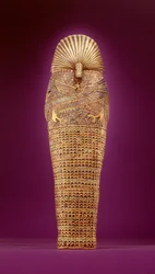 Rear view of one of the canopic coffins, from the Tomb of Tutankhamun