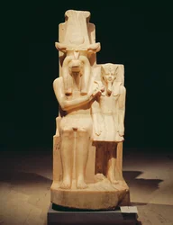 Sobek Offering an Ankh to Amenhoteop III, New Kingdom
