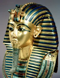 The gold funerary mask, from the tomb of Tutankhamun