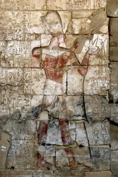 Ancient Egyptian Art: Low Relief on the column of the temple of Sethi I
