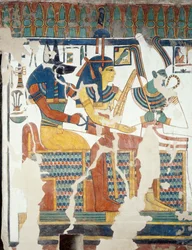 Anubis, Osiris and Nefertari, from the second chamber of the Tomb of Nefertari (detail)