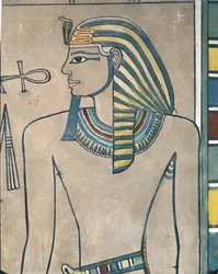 Ancient Thebes, Valley of the Kings, mural of pharaoh Amenhotep III